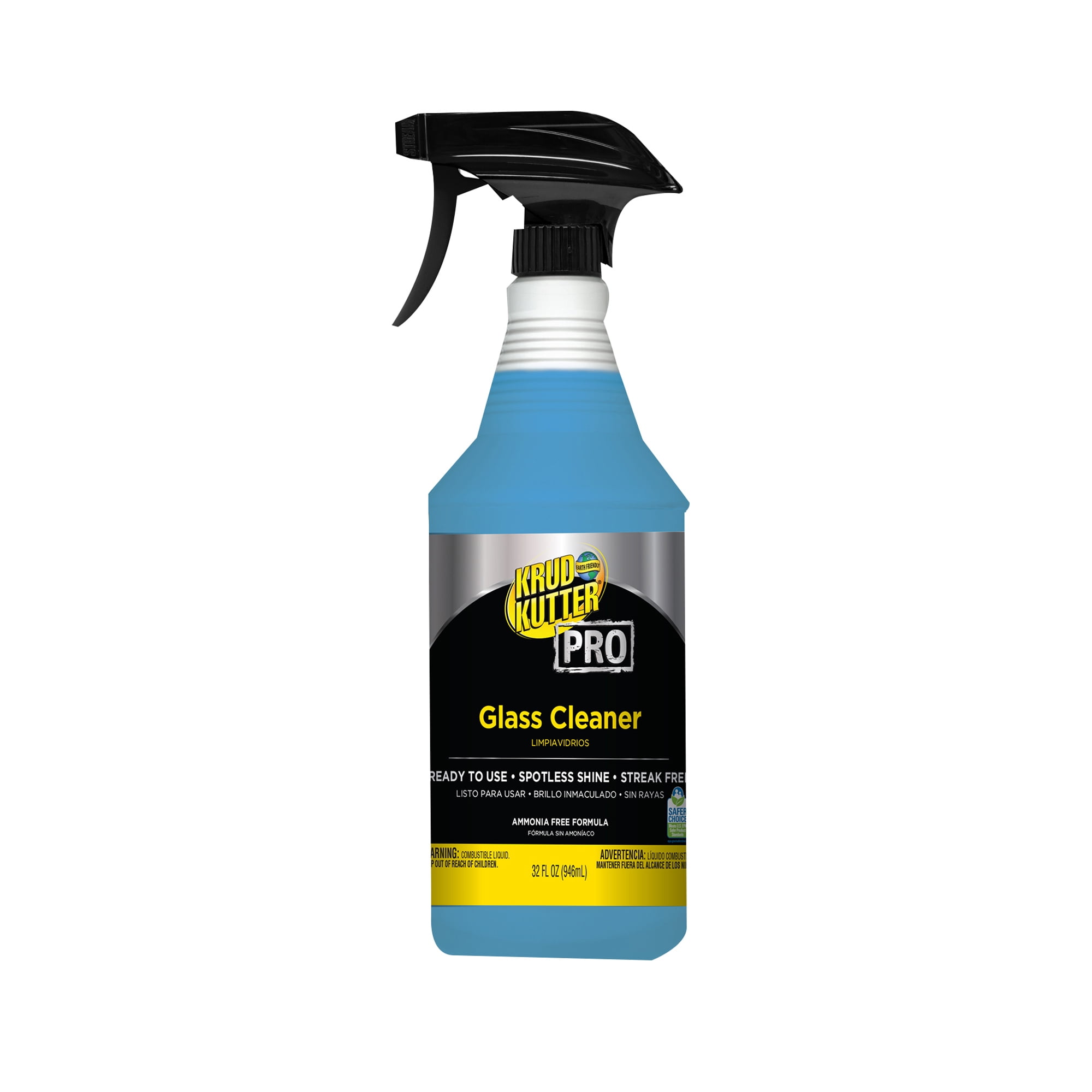 Liquid Glass Cleaner, 32 oz, Blue, Mild, Trigger Spray Bottle, 6 PK