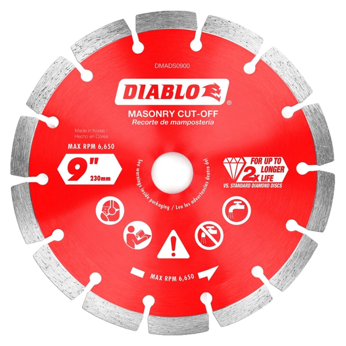 Picture of Diablo 2009720 9 in. Dia. x 0.87 in. Diamond Segmented Masonry Cut-Off Disc