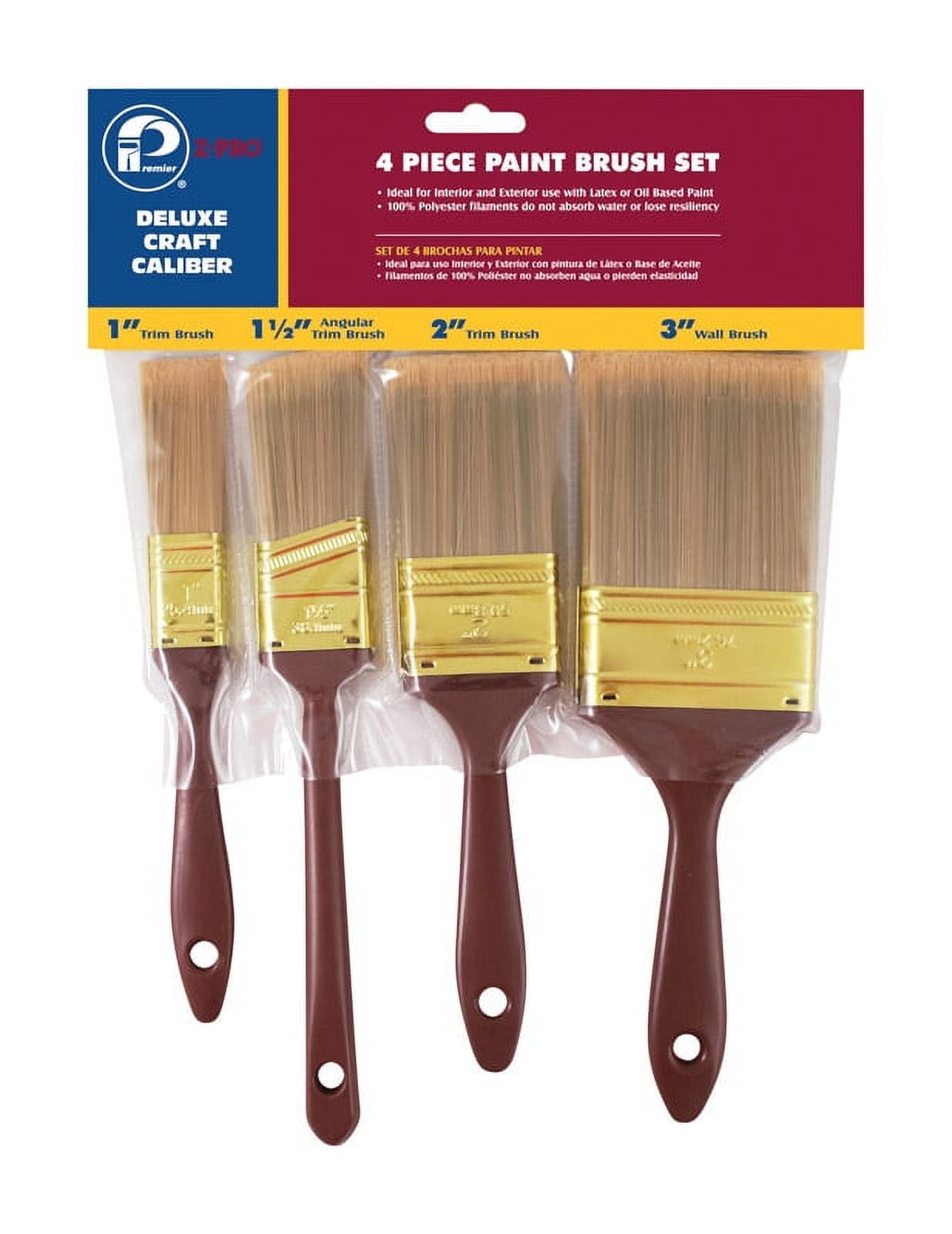 1, 1.5, 2 & 3. in. Flat Paint Brush Set