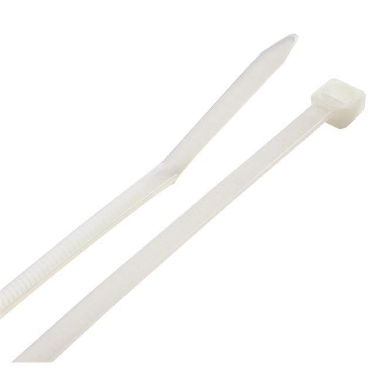 Cable Tie, 8 in L, 1.97 in Max Bundle Dia., White, Polypropelene, 75 lb Strength, 1000 PK