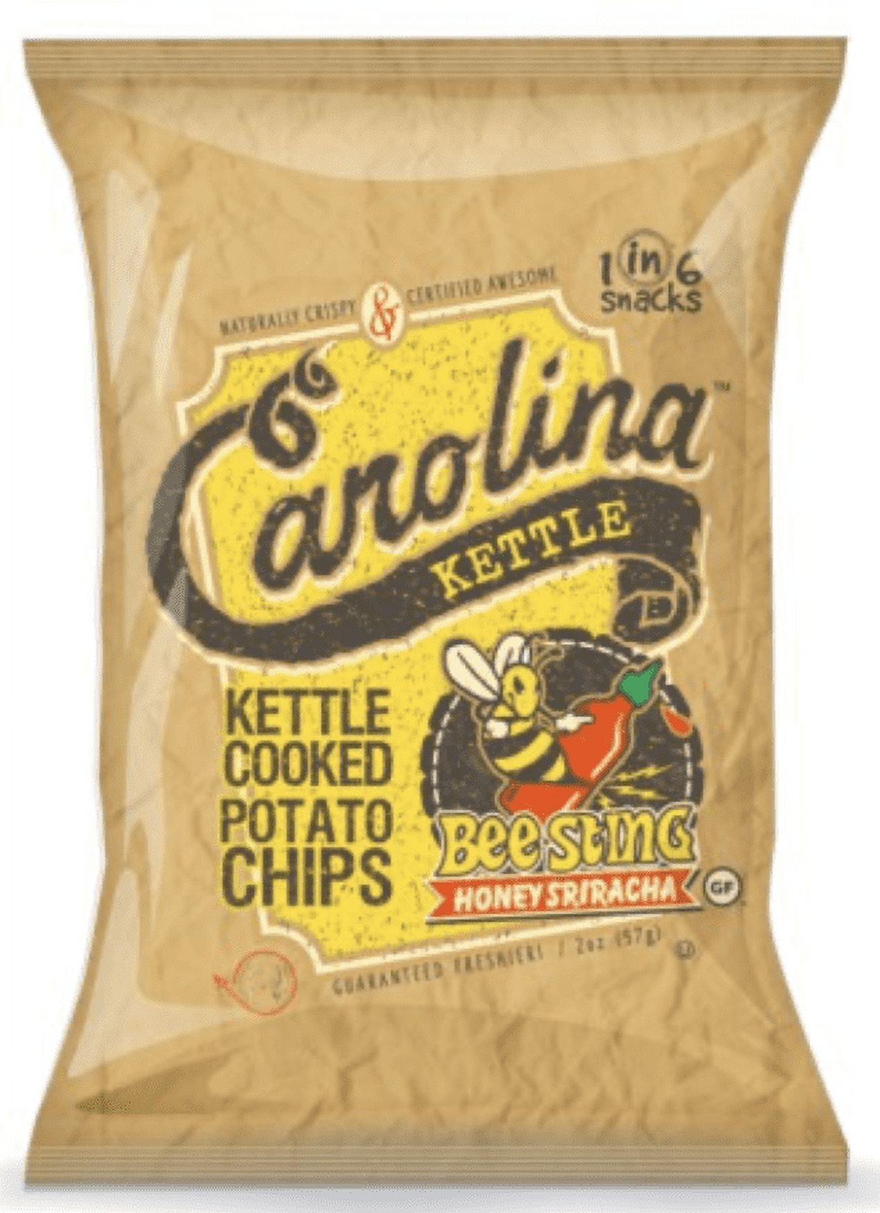 Picture of Carolina 9048048 5 oz Bagged Honey Sriracha Kettle Cooked Potato Chips - Pack of 14