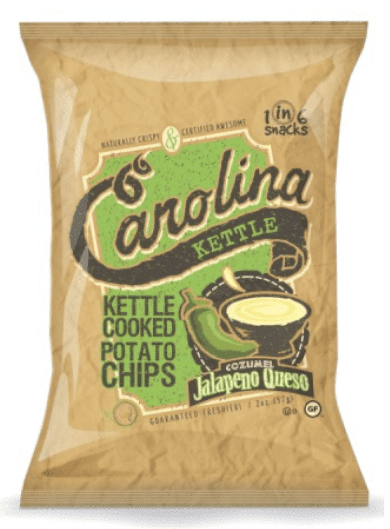 Picture of Carolina 9048047 5 oz Bagged Jalapeno Queso Kettle Cooked Potato Chips - Pack of 14