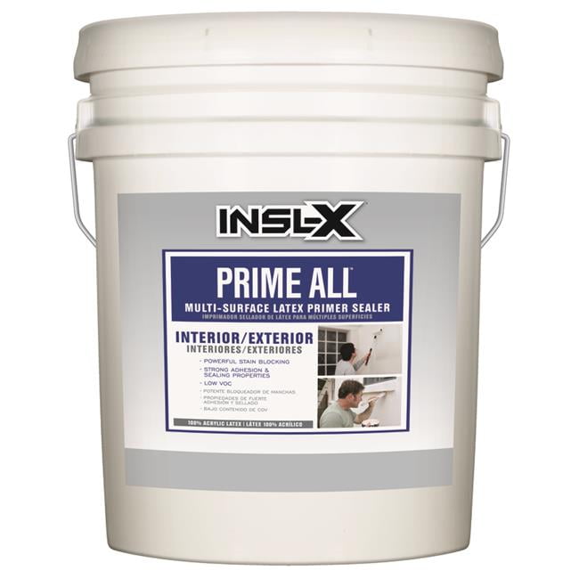 5 gal Prime All Flat Water-Based Acrylic Latex Multi-Surface Latex Primer Sealer, White -  PINPOINT, PI3304498