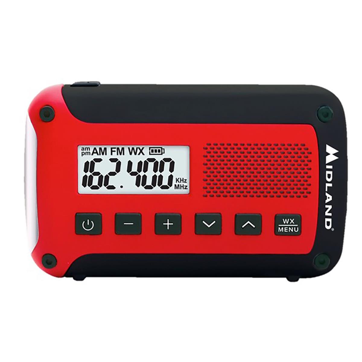 6024265 Digital Battery Operated Emergency Weather Radio, Red -  MIDLAND RADIO