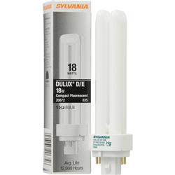 Picture of Sylvania 3008658 1.38 in. Dia. x 1.38 in. 18 watts Dulux D & E T4 Tubular CFL Bulb&#44; Natural White - 3500K