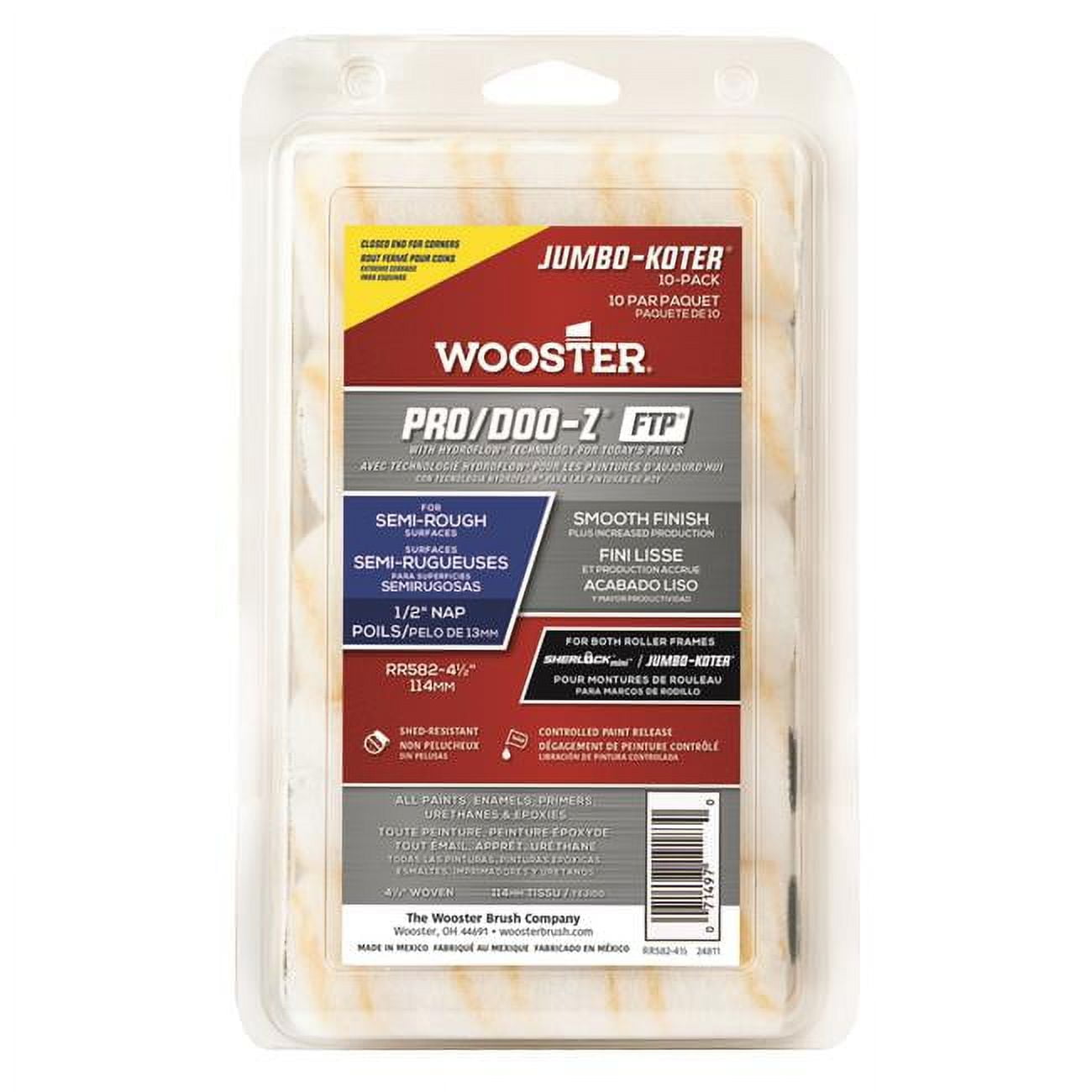 4.5 x 0.5 in. Pro & Doo-z Jumbo Paint Roller Cover - Pack of 4 -10 per Pack