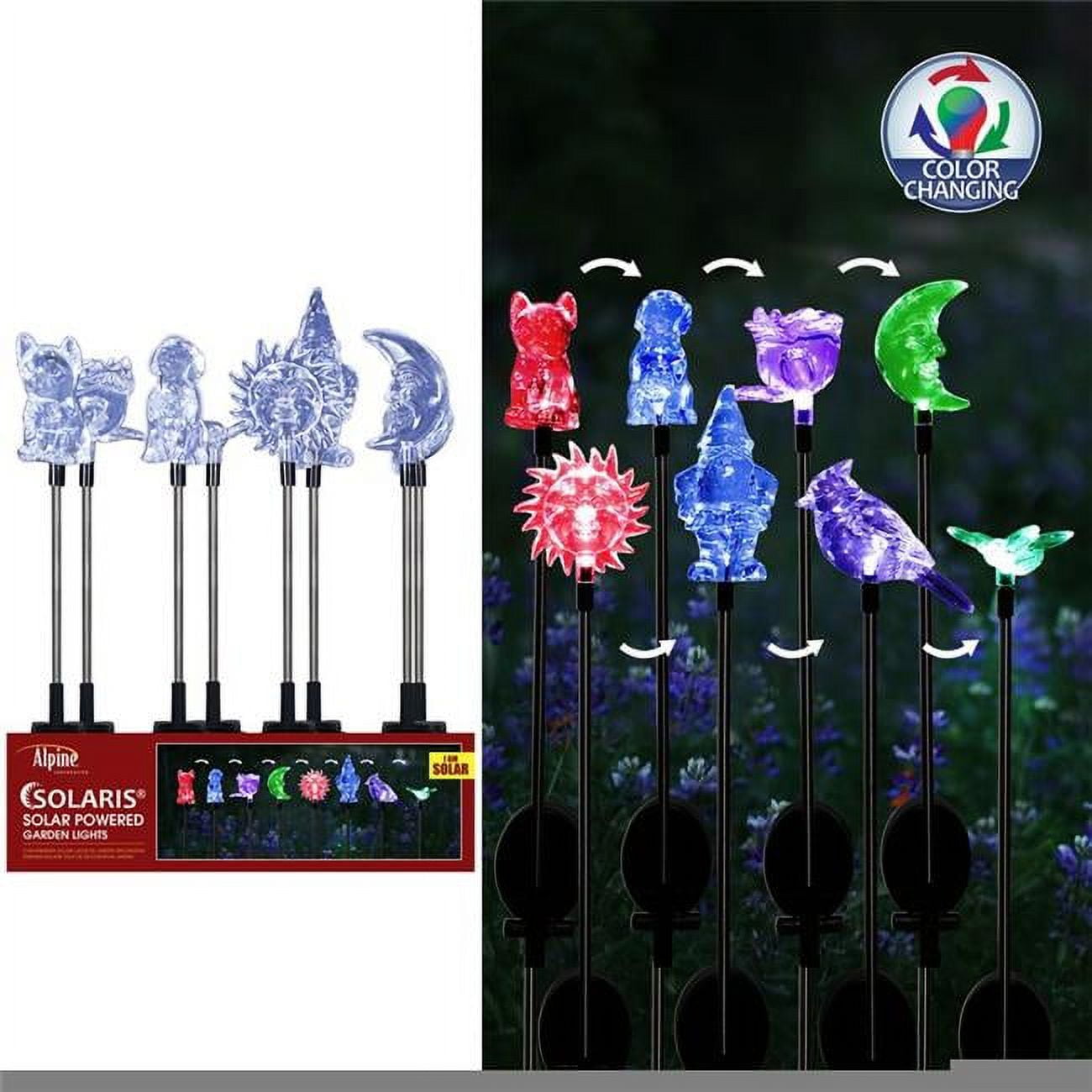 Picture of Alpine 8048326 32 in. Solaris Acrylic Color Changing Outdoor Garden Stake&#44; Assorted Color - Pack of 20