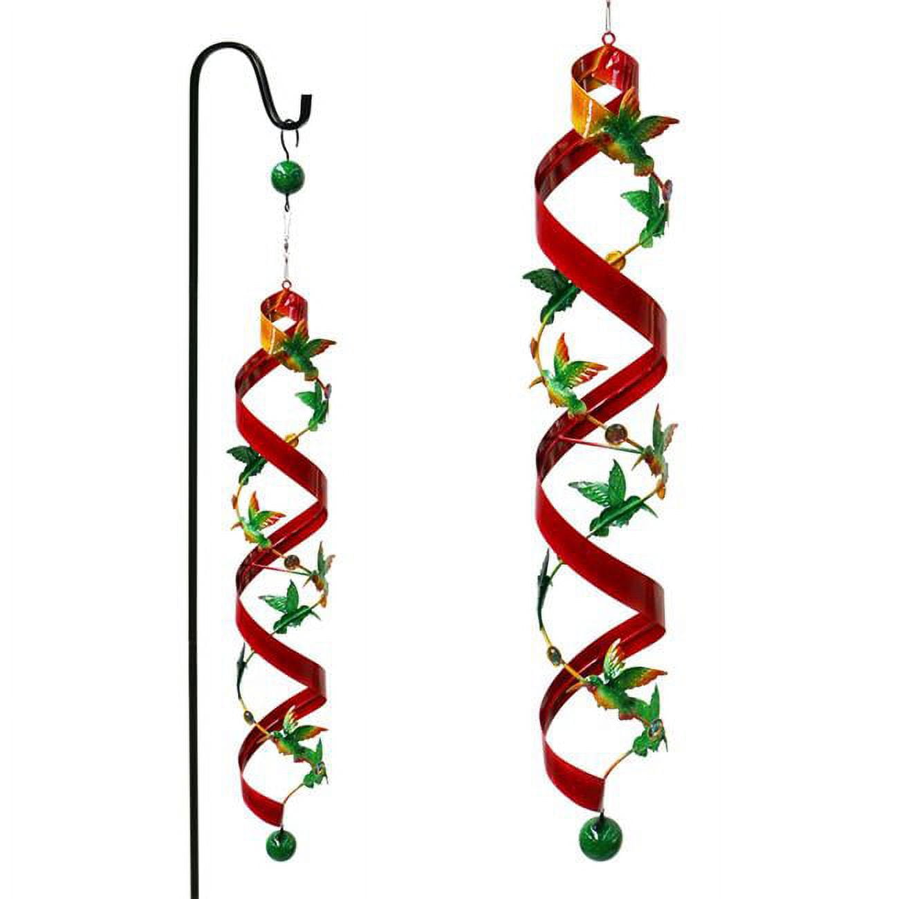 Picture of Alpine 8048309 84 in. Iron Hummingbird Spinner Garden Stake&#44; Multi Color - Pack of 4