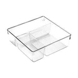 Picture of Interdesign 6329940 3 x 9 x 9 in. Clarity Plastic Drawer Organizer&#44; Clear - Pack of 4