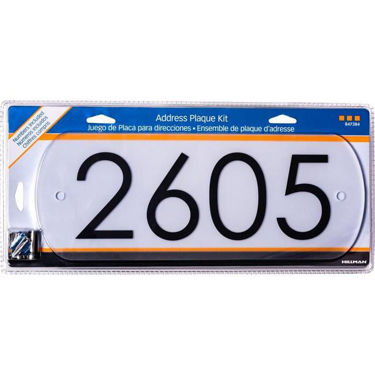 Picture of Hillman 5028400 Plastic Rectangle Modern Address Kit&#44; White - Pack of 3