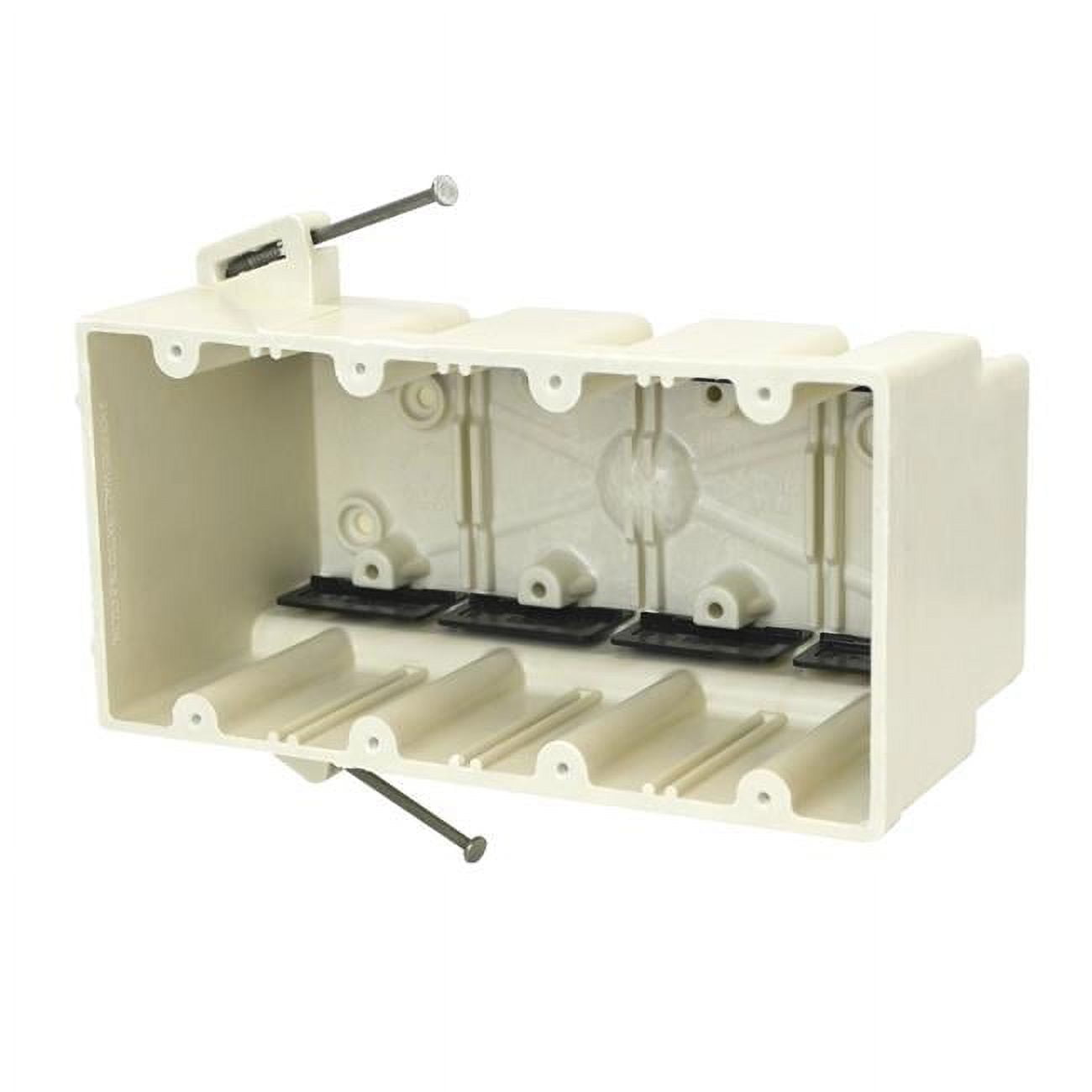 Picture of Allied Moulded 3003015 3.75 in. Rectangle Fiberglass 4 Gang Box Mount&#44; Off White