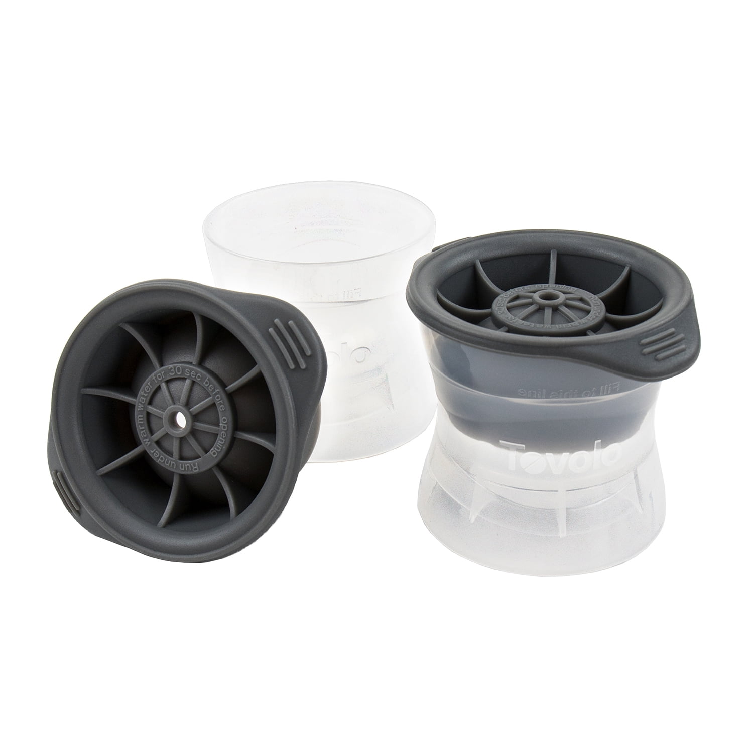 Picture of Tovolo 6339378 2.5 x 2.5 in. Silicone & Polypropylene Sphere Ice Molds, Clear & Gray - Set of 2