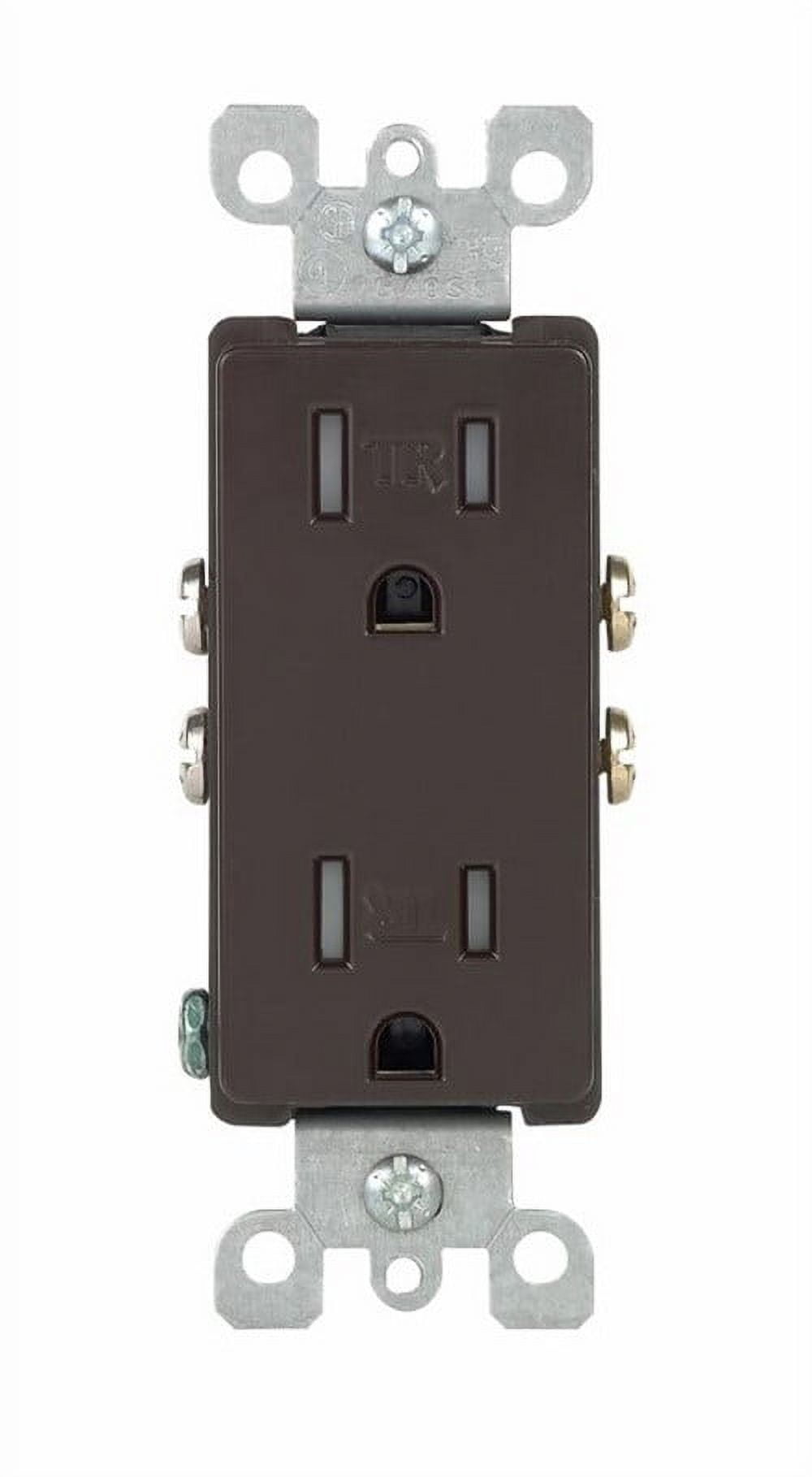 15A, 125V Decora Duplex 5-15R Brown Outlet