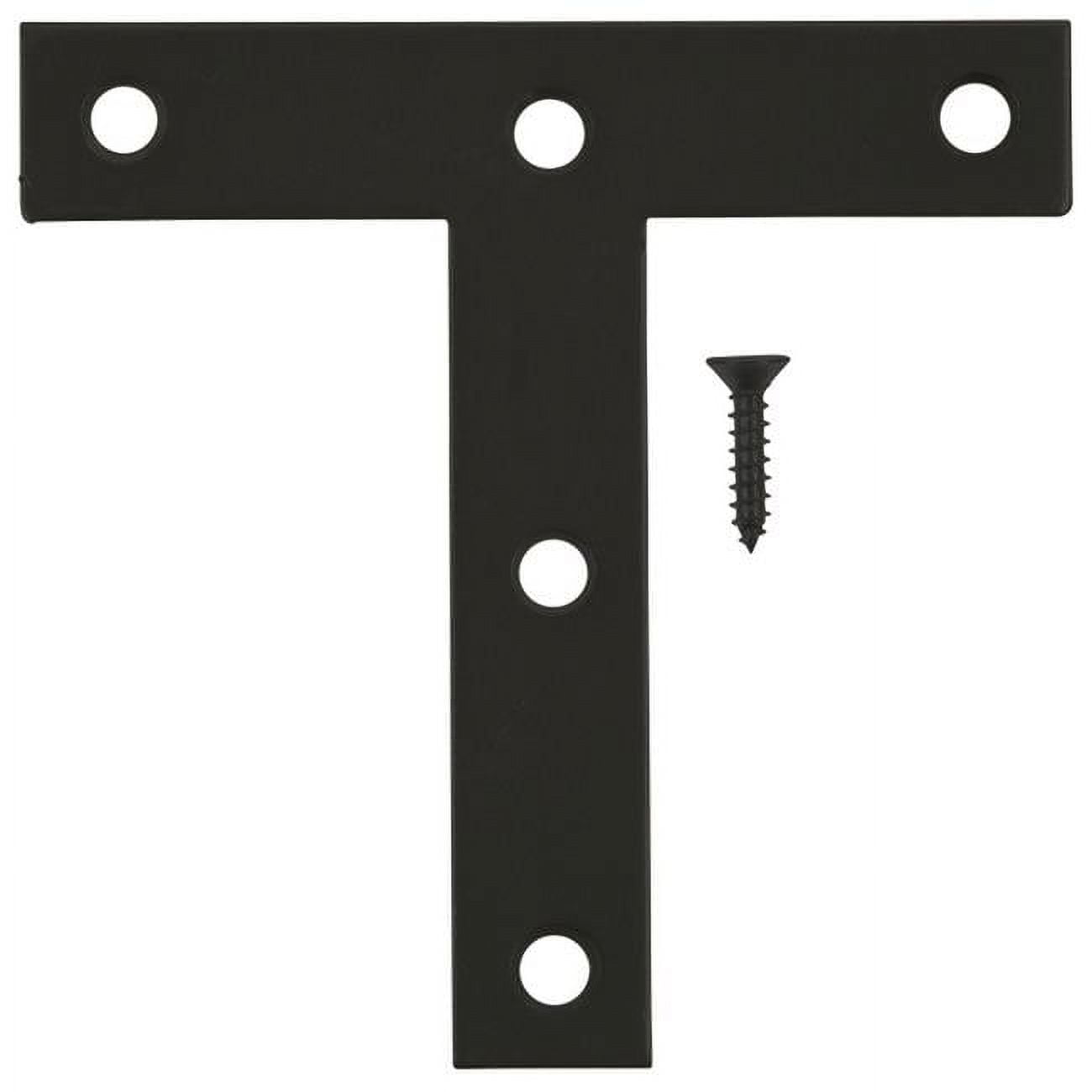 4 x 4 x 4 in. Steel Mending T-Plate, Black - Pack of 20
