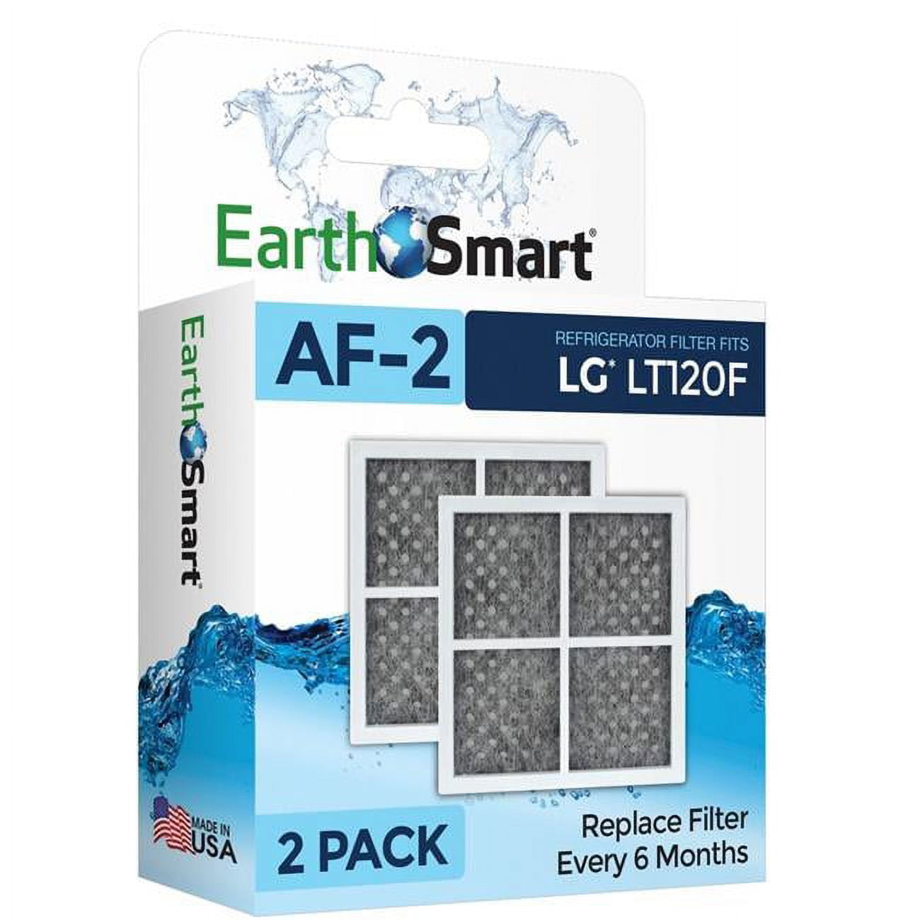 Picture of Earth Smart 4005613 AF-2 Refrigerator Air Filter for LG LT120F - Pack of 2