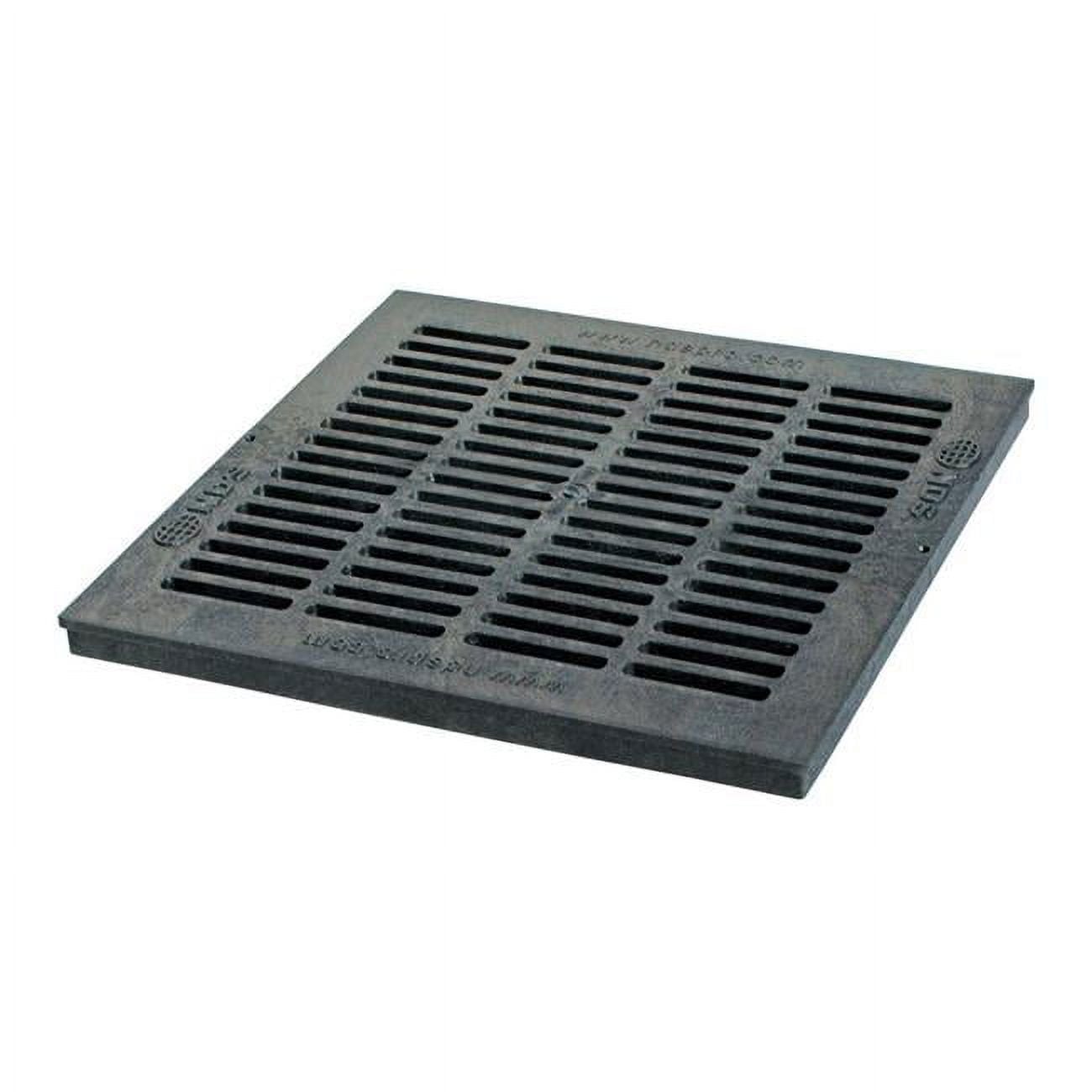 4806295 18 in. Square Polyolefin Drain Grate, Black