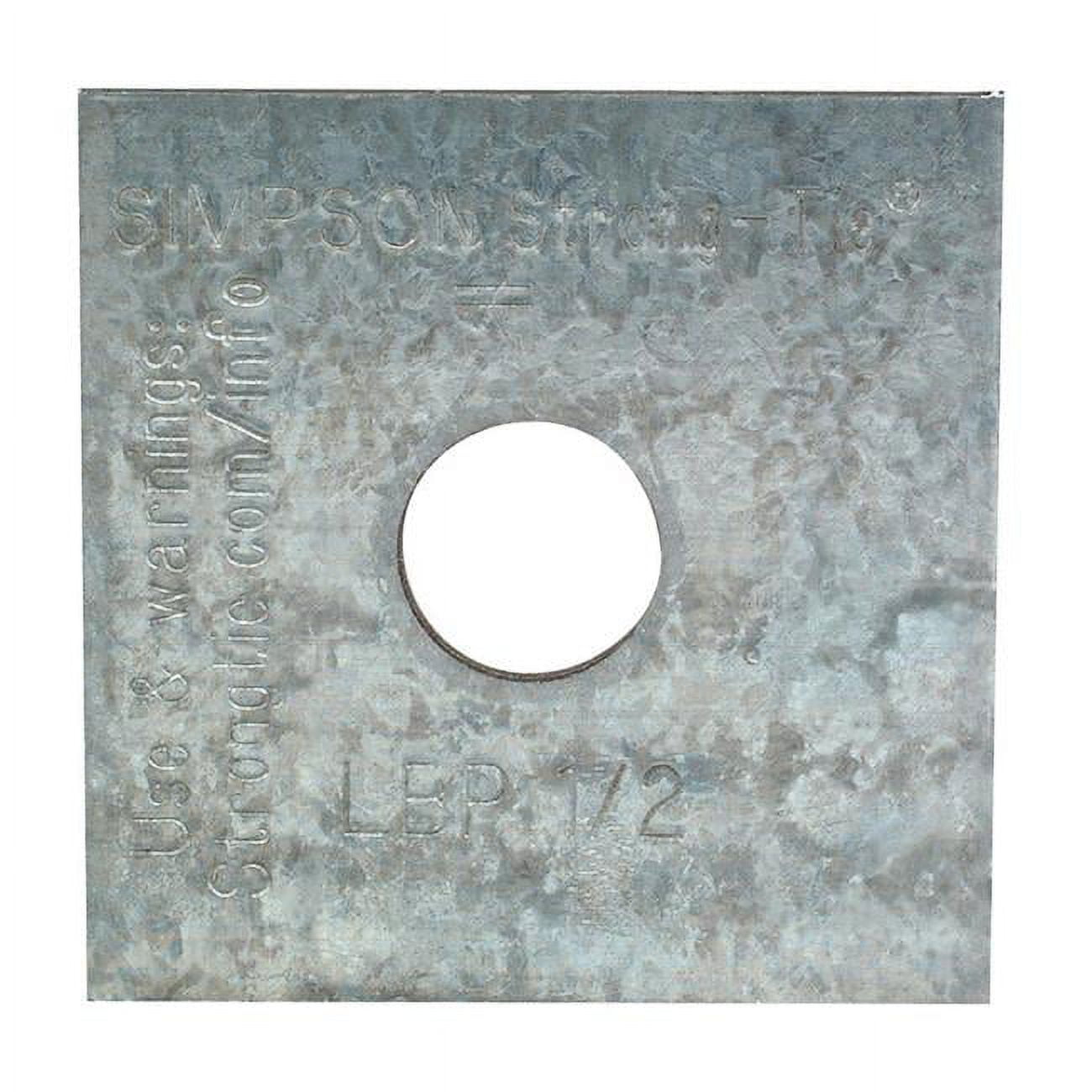 2 x 0.1 x 2 in. Galvanized Steel Bearing Plate