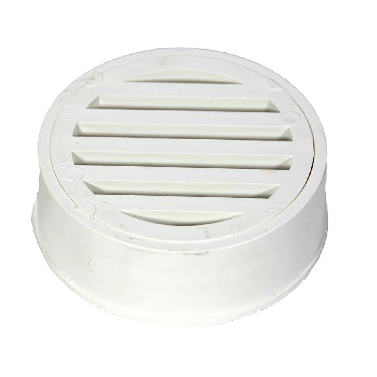 3 in. Round Polyolefin Drain Grate, White