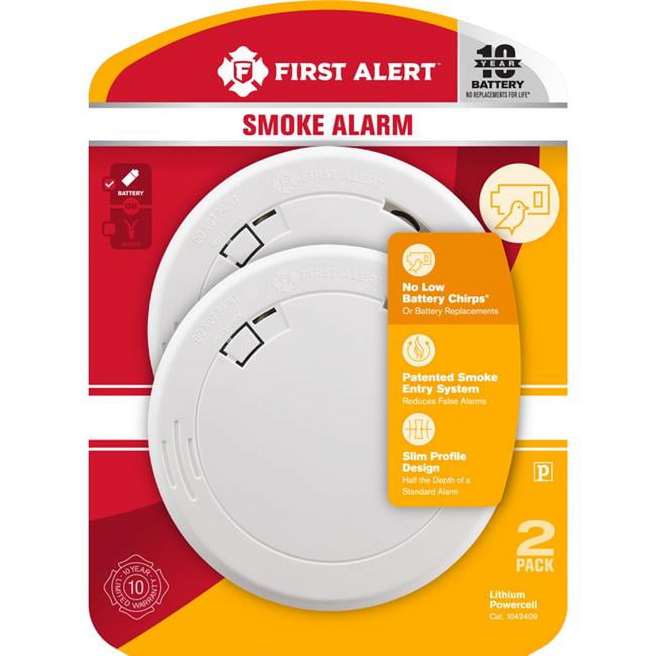 Picture of First Alert 5034490 Battery-Powered Photoelectric Smoke Detector - Pack of 2