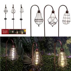 Picture of Alpine 8048323 33 in. Solalris Glass & Iron Edison Bulb Solar Garden Stake&#44; Bronze - Pack of 6
