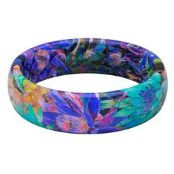 6013981 Womens Round Wedding Band Elastomer Water Resistant - Multicolored