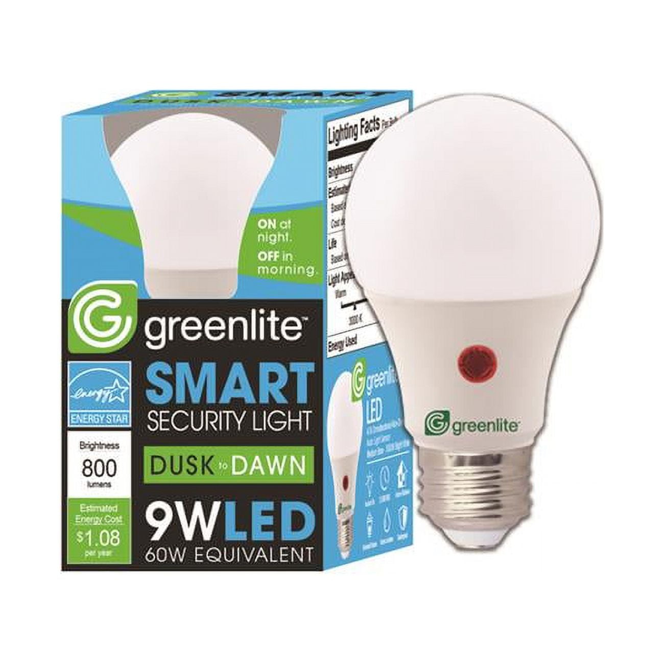60W Equivalence A19 E26 LED Dusk to Dawn Bulb, Bright White - Medium