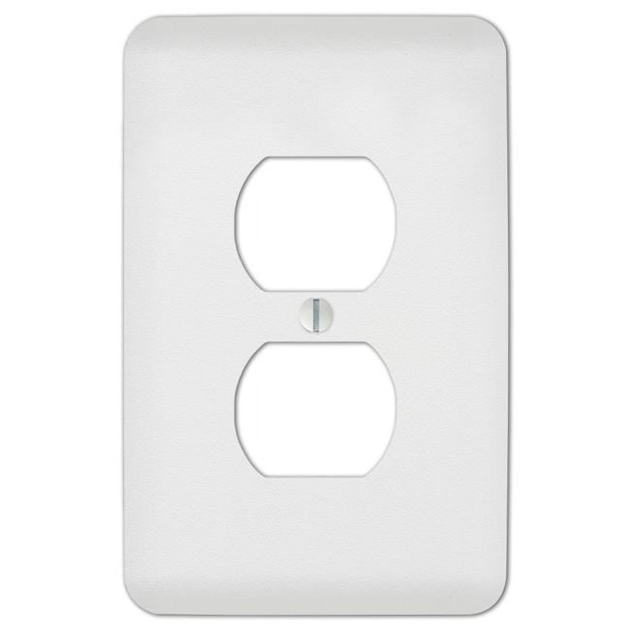 Picture of Amerelle 3009133 Perry Textured 1 Gang Stamped Steel Duplex Outlet Wall Plate, White - Pack of 4