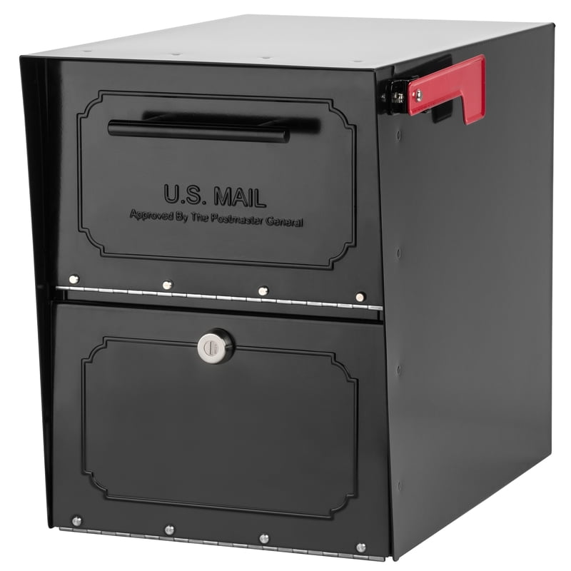 Picture of Architectural Mailboxes 5005427 Oasis Classic Galvanized Steel Post Mount Mailbox&#44; Black