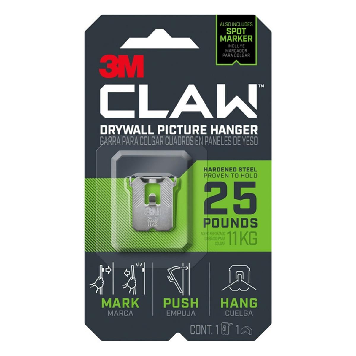 Picture of 3M 5035831 25 lbs Claw Silver Drywall Picture Hanger, Silver