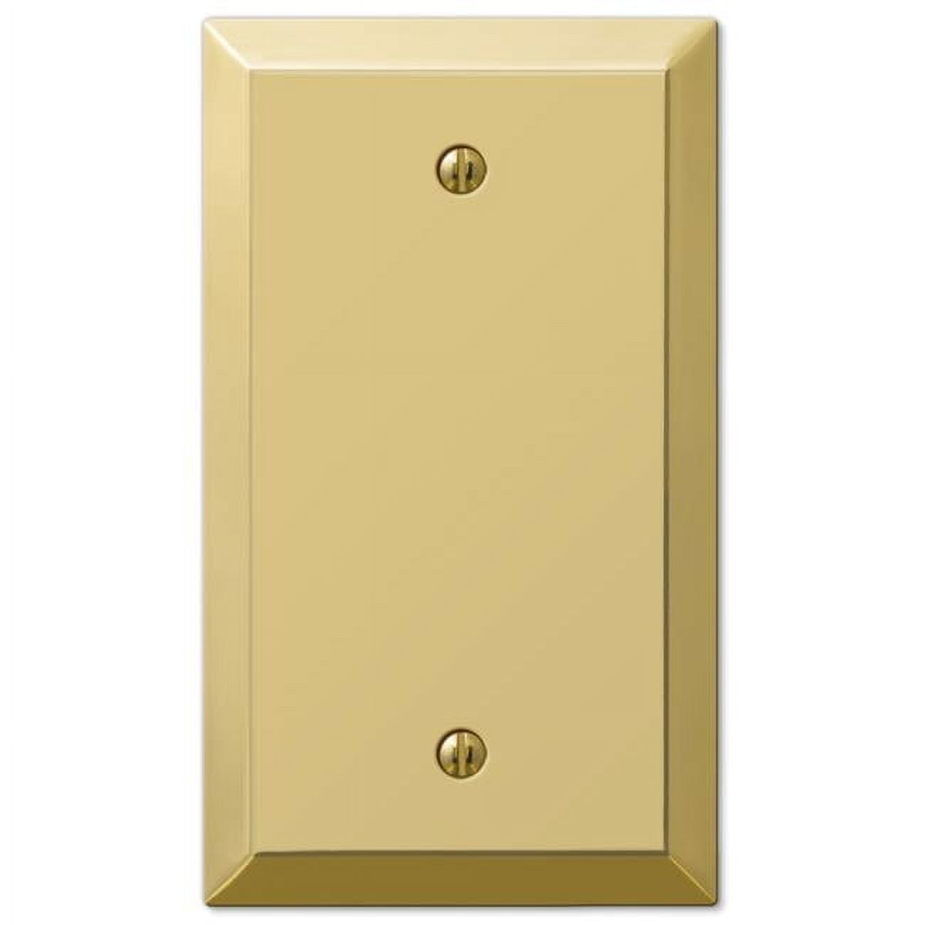 Picture of Amerelle 3009124 Century Polished Brass 1 Gang Stamped Steel Blank Wall Plate, Beige