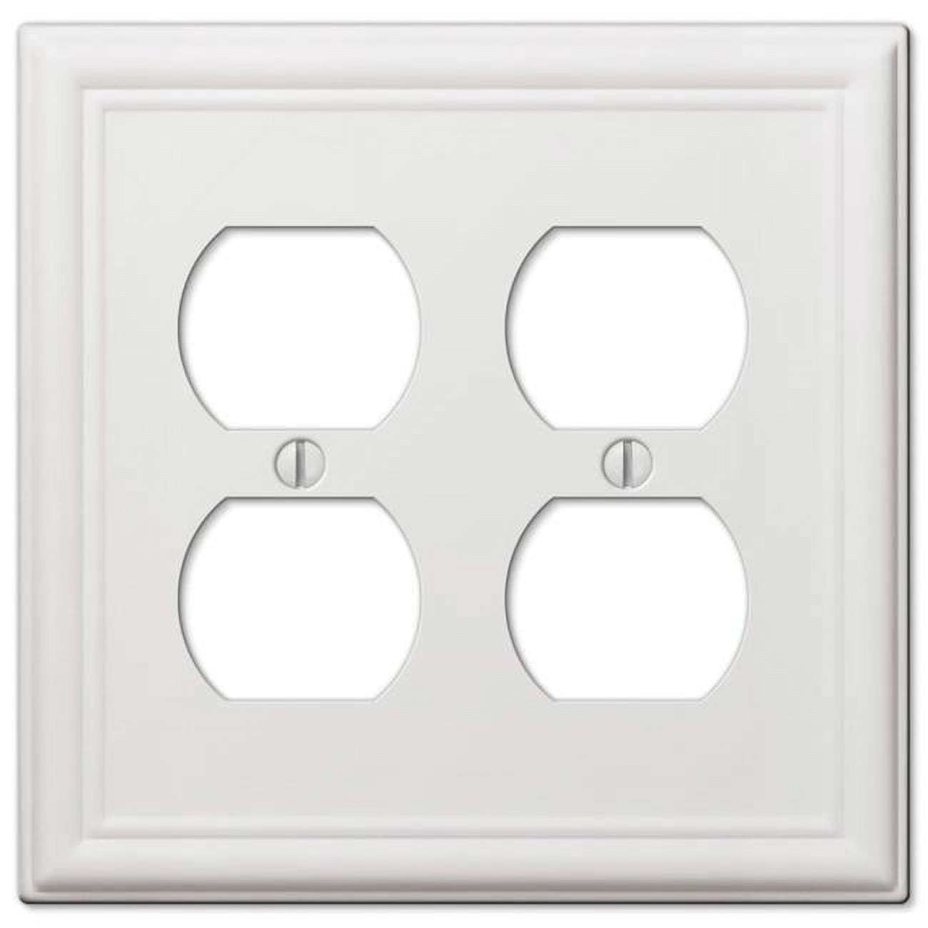 Picture of Amerelle 3009125 Chelsea 2 Gang Stamped Steel Duplex Outlet Wall Plate, White