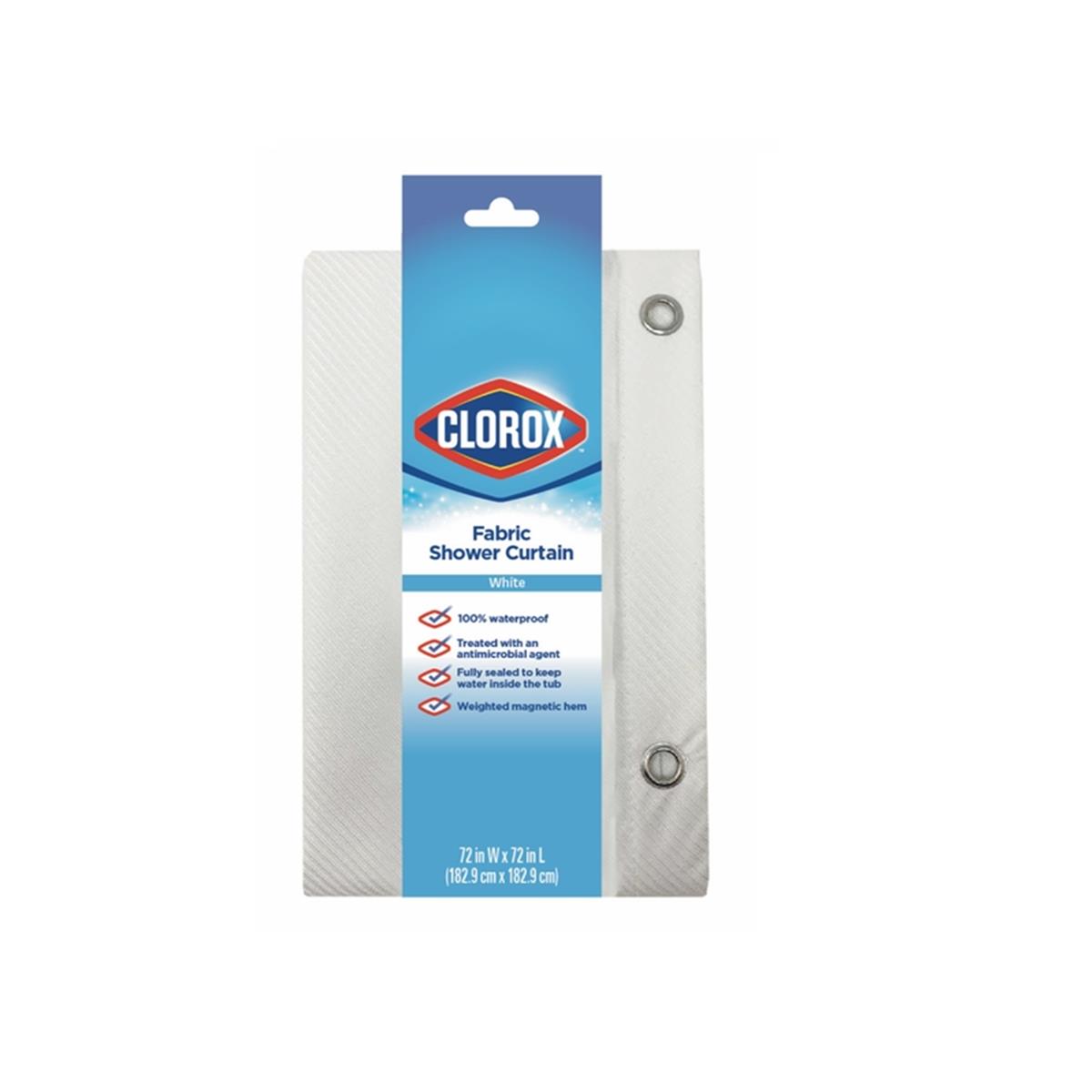 Picture of Clorox 4007813 72 in. White Fabric Shower Curtain Liner