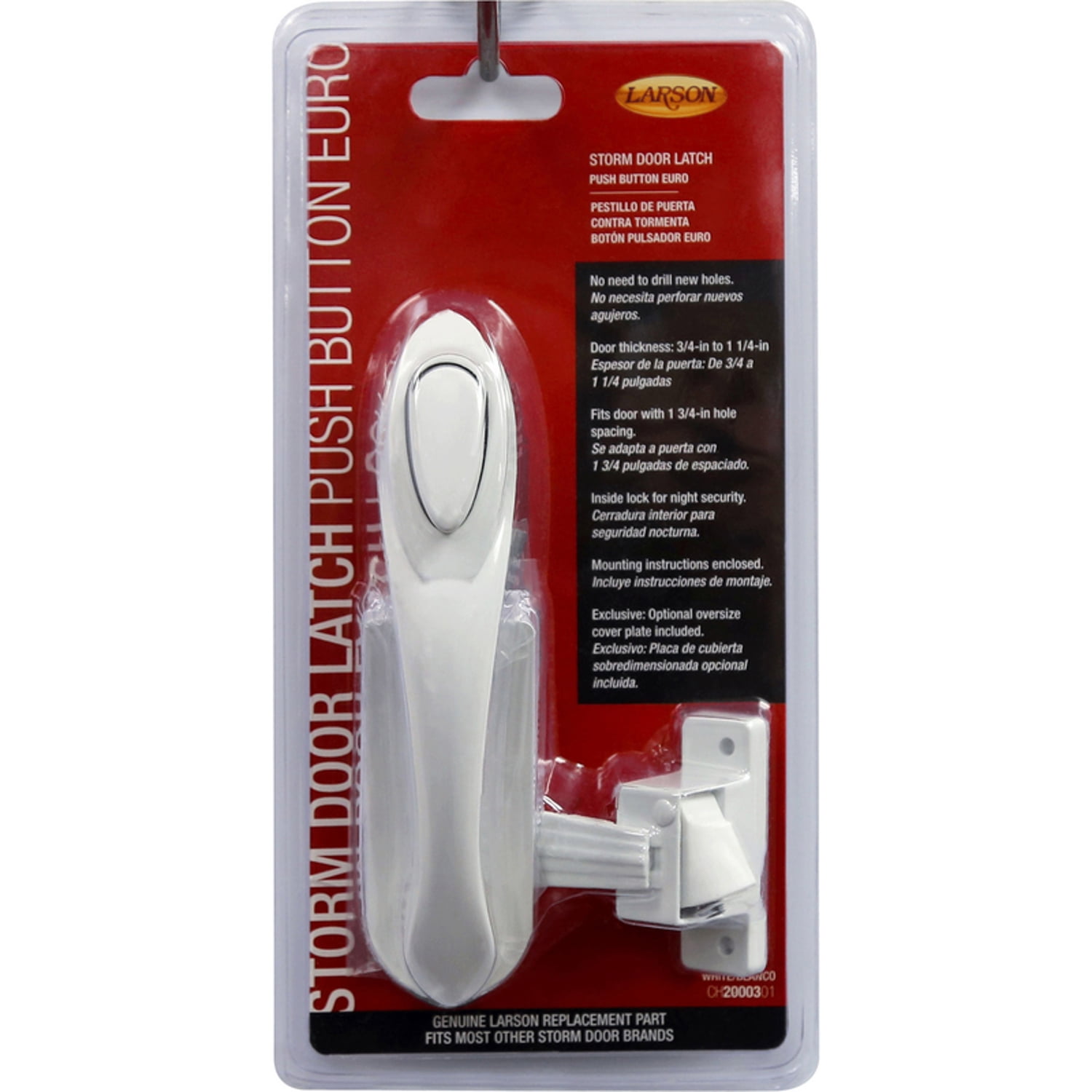 Euro Zinc Push Button Latch, White