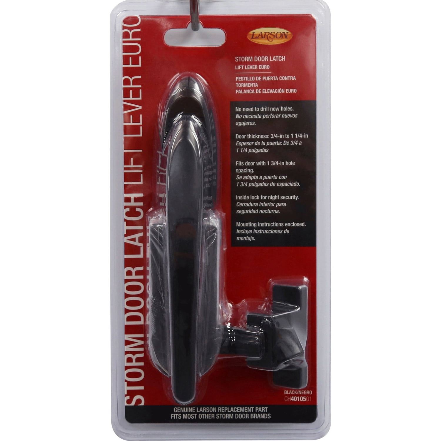 Euro Zinc Lift Lever Latch, Black