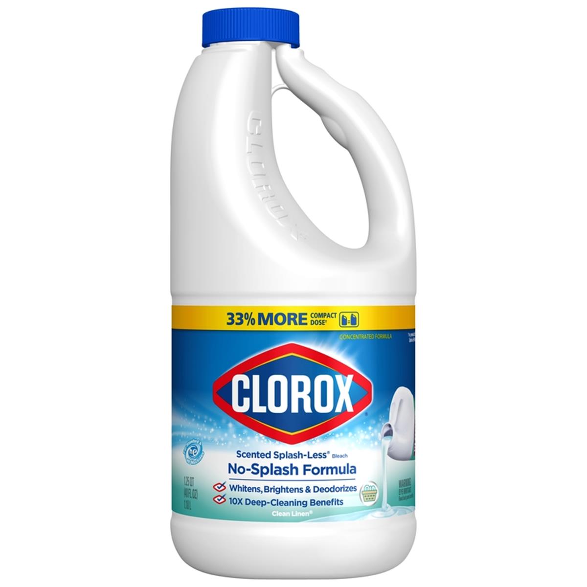 Picture of Clorox 1018576 40 oz Splash-Less Clean Linen Scent Bleach - Pack of 6