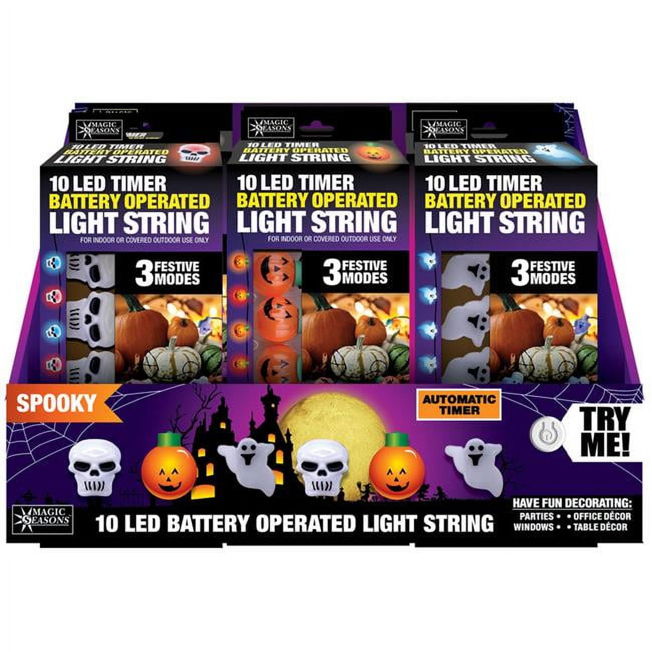 String Halloween Decor Magic Season LED Spooky Light - Pack of 12