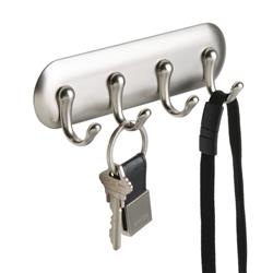 Picture of Interdesign 5034496 Affixx Brushed Silver Plastic Key Rack