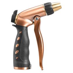 Adjustable Brass & Zinc Hose Nozzle - Copper - Lightweight - Versatile Spray Patterns