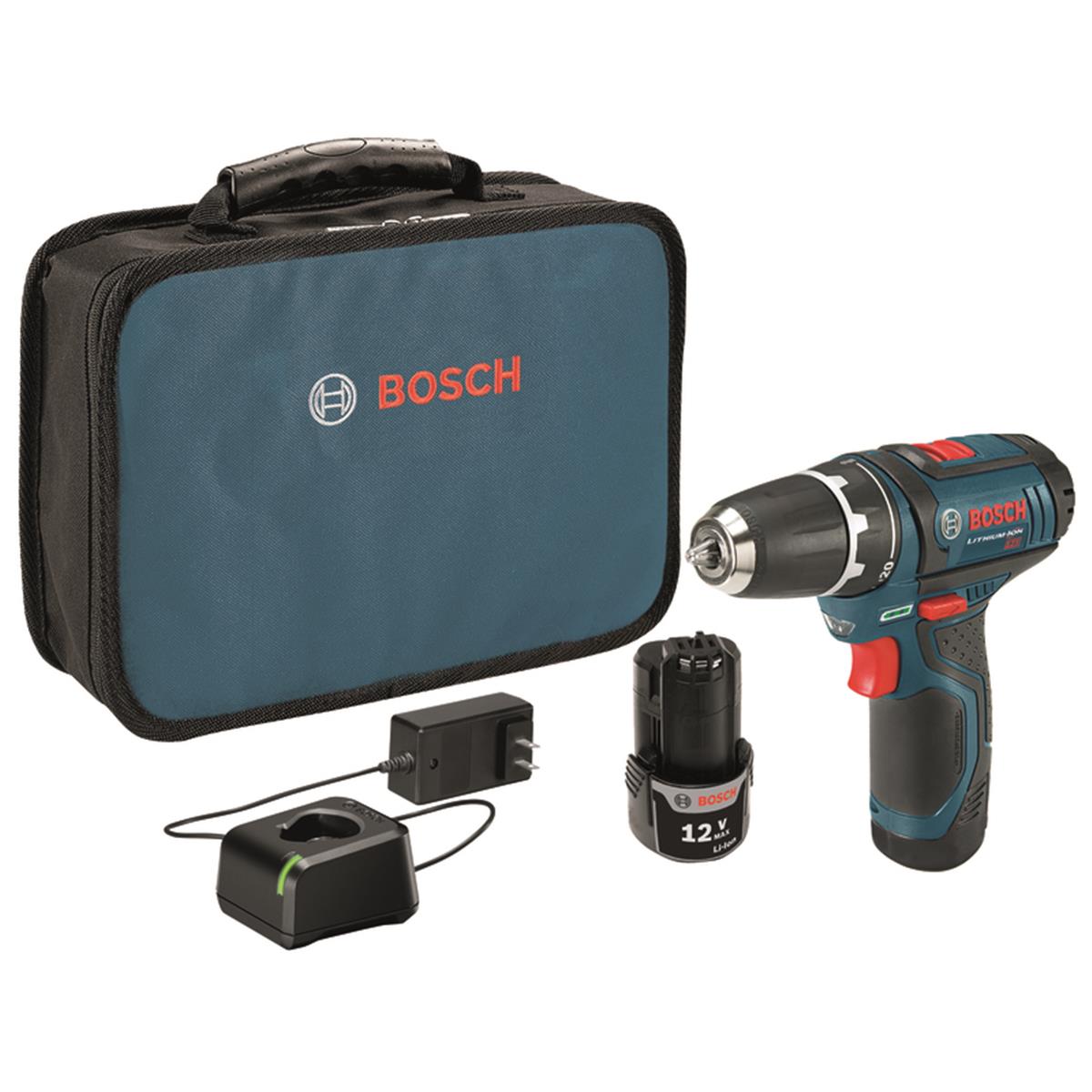 Picture of Bosch 2014063 0.375 in. 12V Brushed Cordless Compact Drill Kit with Battery & Charger