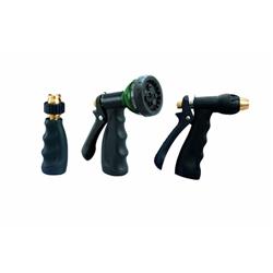 Adjustable Metal Hose Zinc Nozzle Set, Black