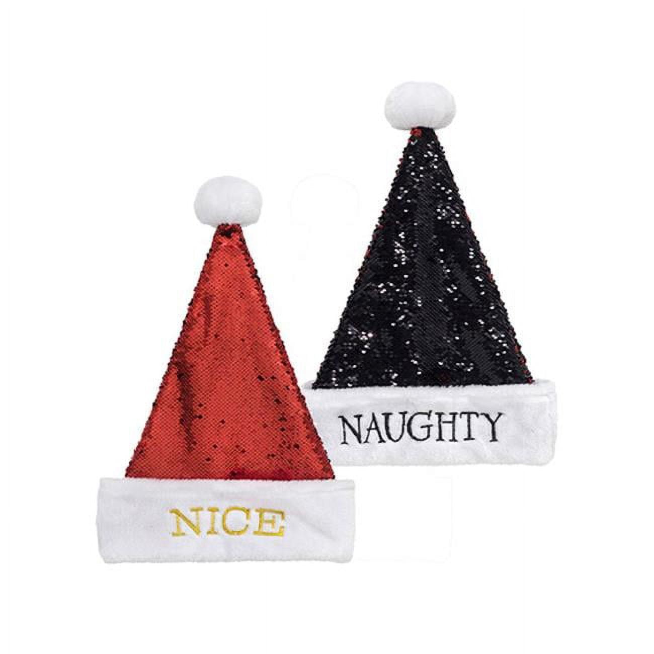 Reversible Santa Hat, Red, Black & White - Pack of 12