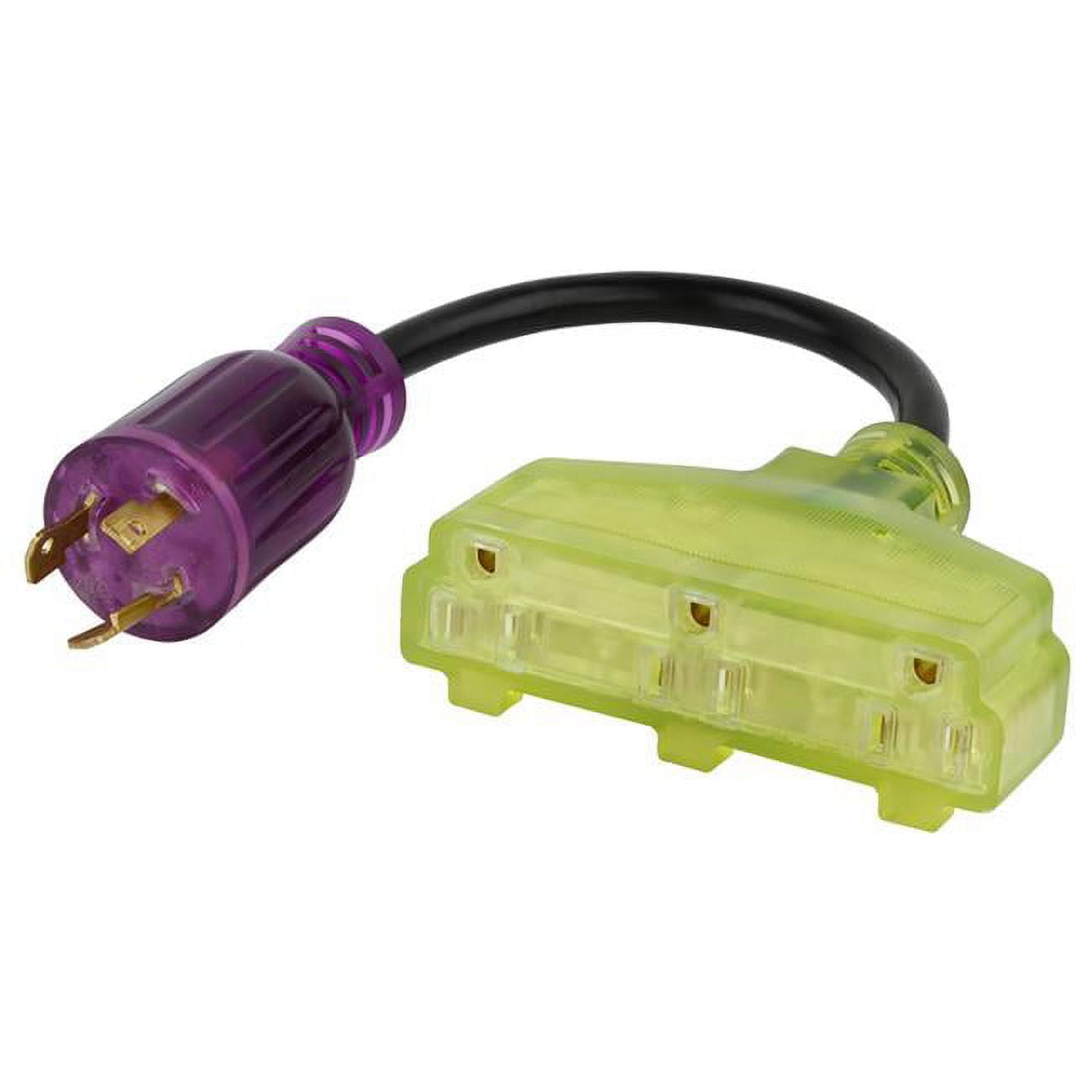 12 in. Color Connect 12-3 SJTW 125V Splitter Cord