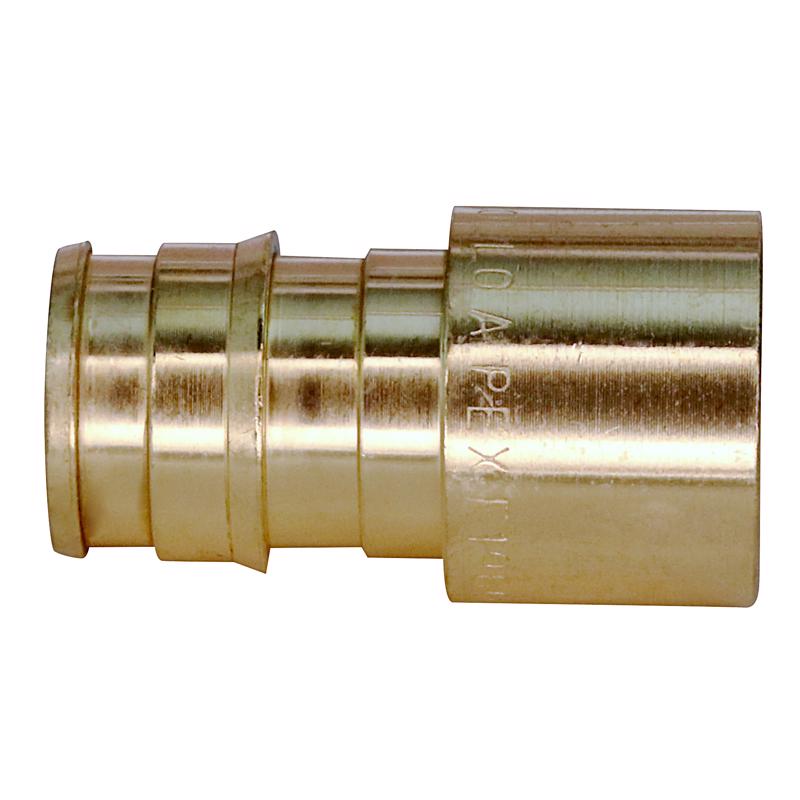 PEX-A 0.5 in. Barb x 0.5 in. Female Sweat Brass Adapter, 50PK
