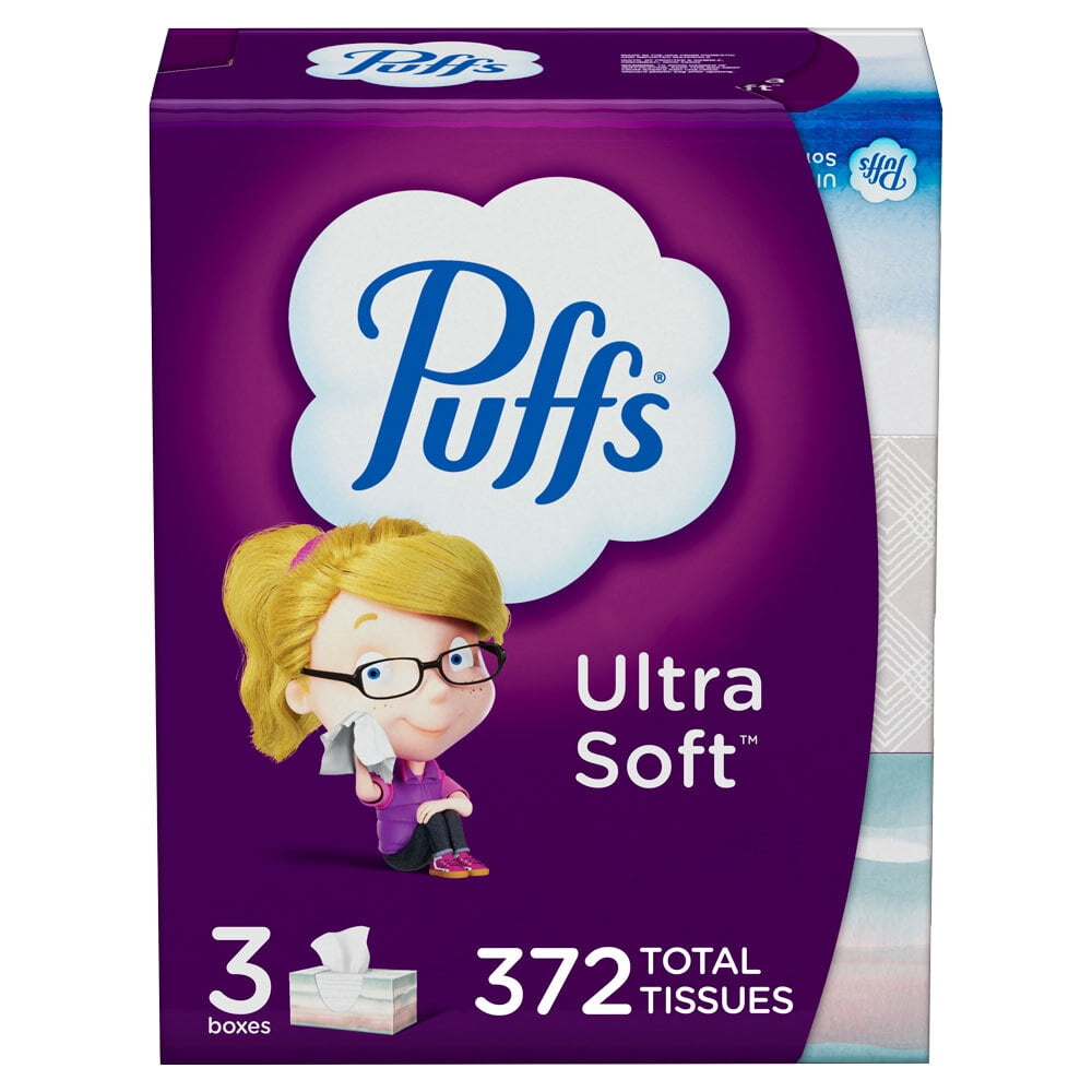 Ultra Soft Facial Tissue, 124 Count - Pack of 8