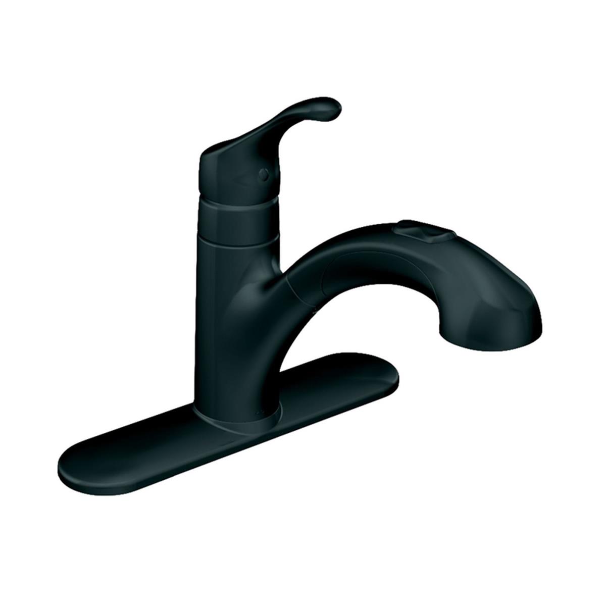 Renzo One Handle Matte Black Pull Out Kitchen Faucet