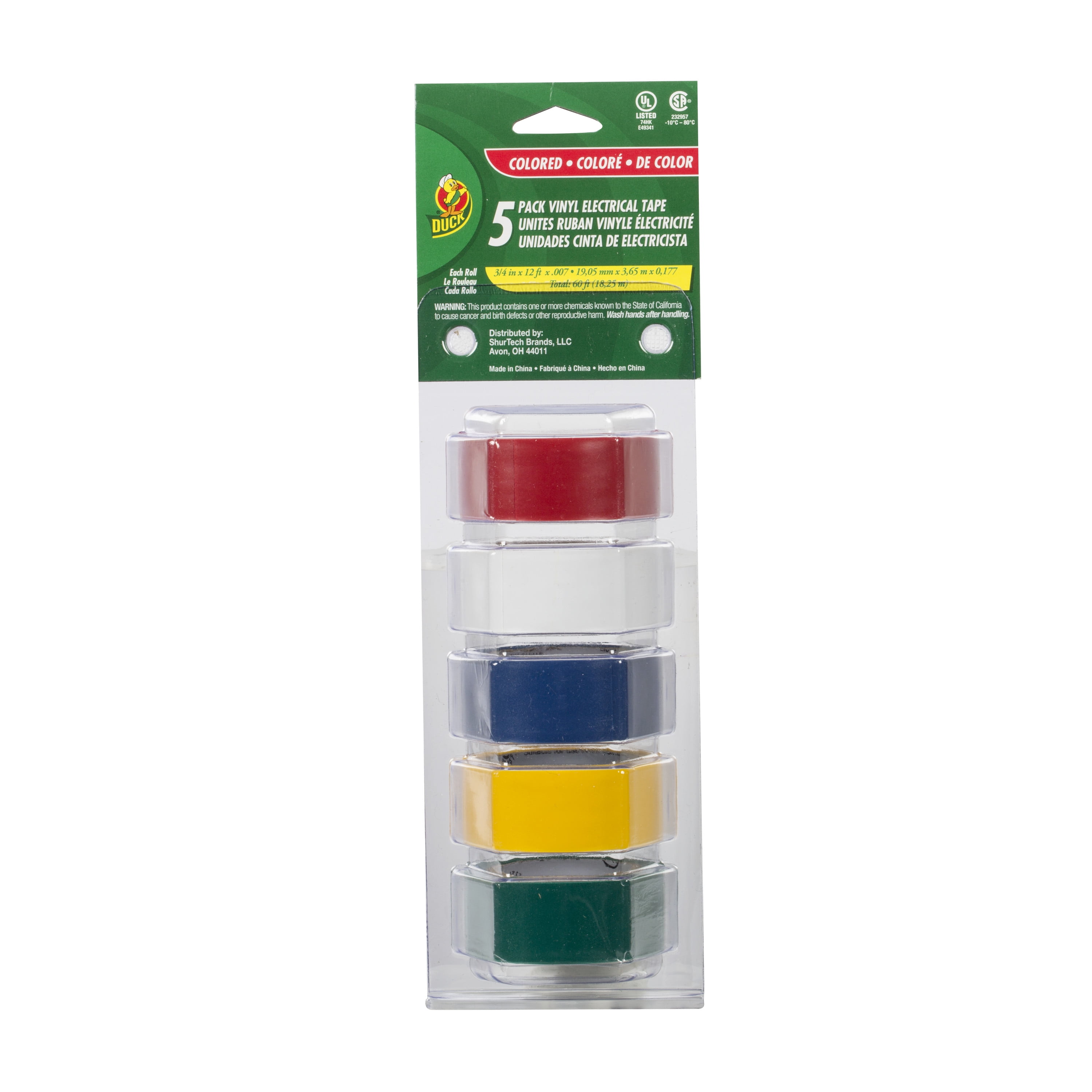 Picture of Duck 3535887 0.75 in. x 12 ft. Multicolored Vinyl Electrical Tape