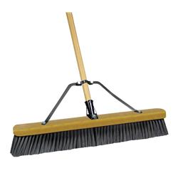 24 in Sweep Face Push Broom, Stiff, Synthetic, Green