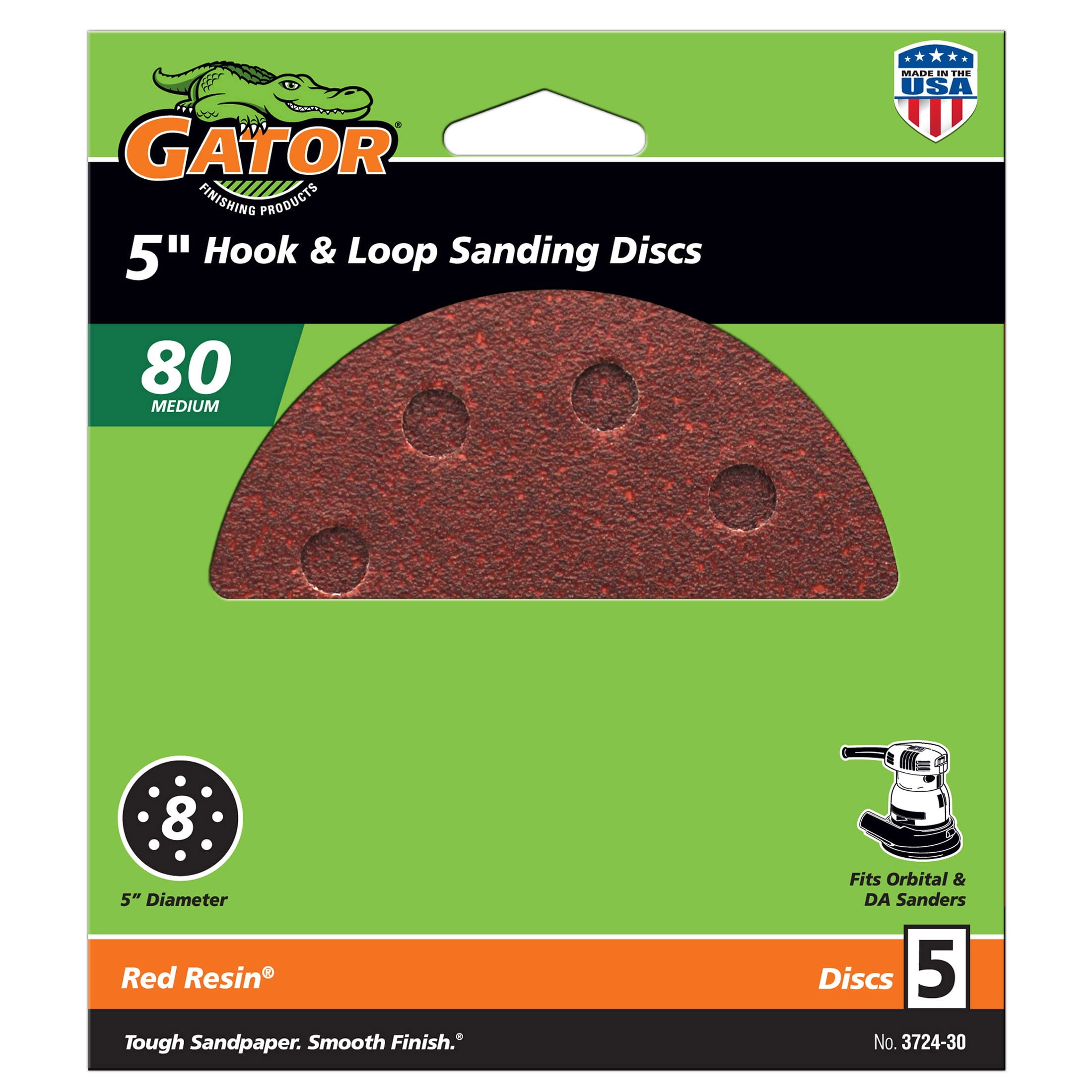 5 in. 80 Grit Sand Disc, Pack of 5