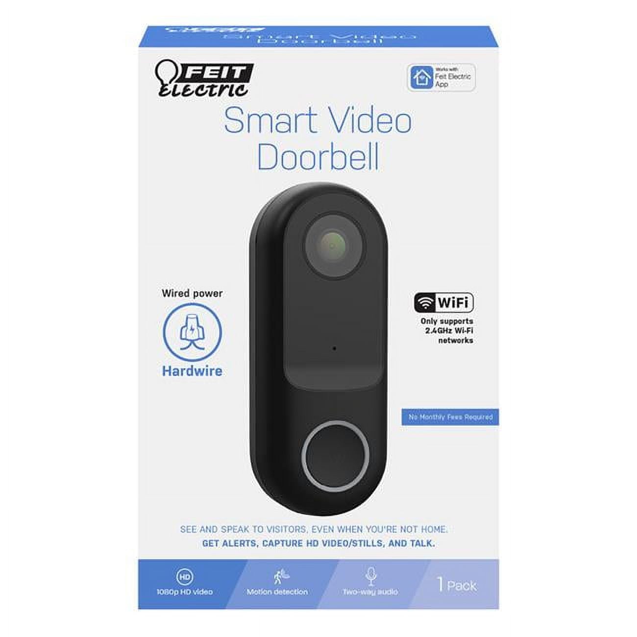 4.5 in. Samrt Vdeo Black Doorbell