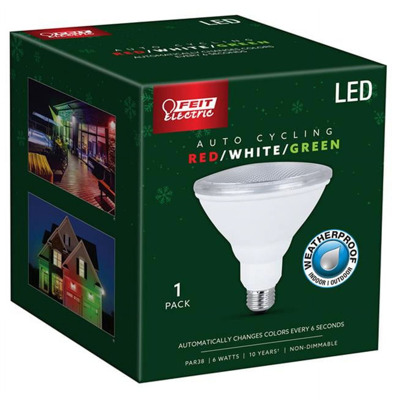6W PAR38 E26 R WG LED Bulb - Red/White/Green